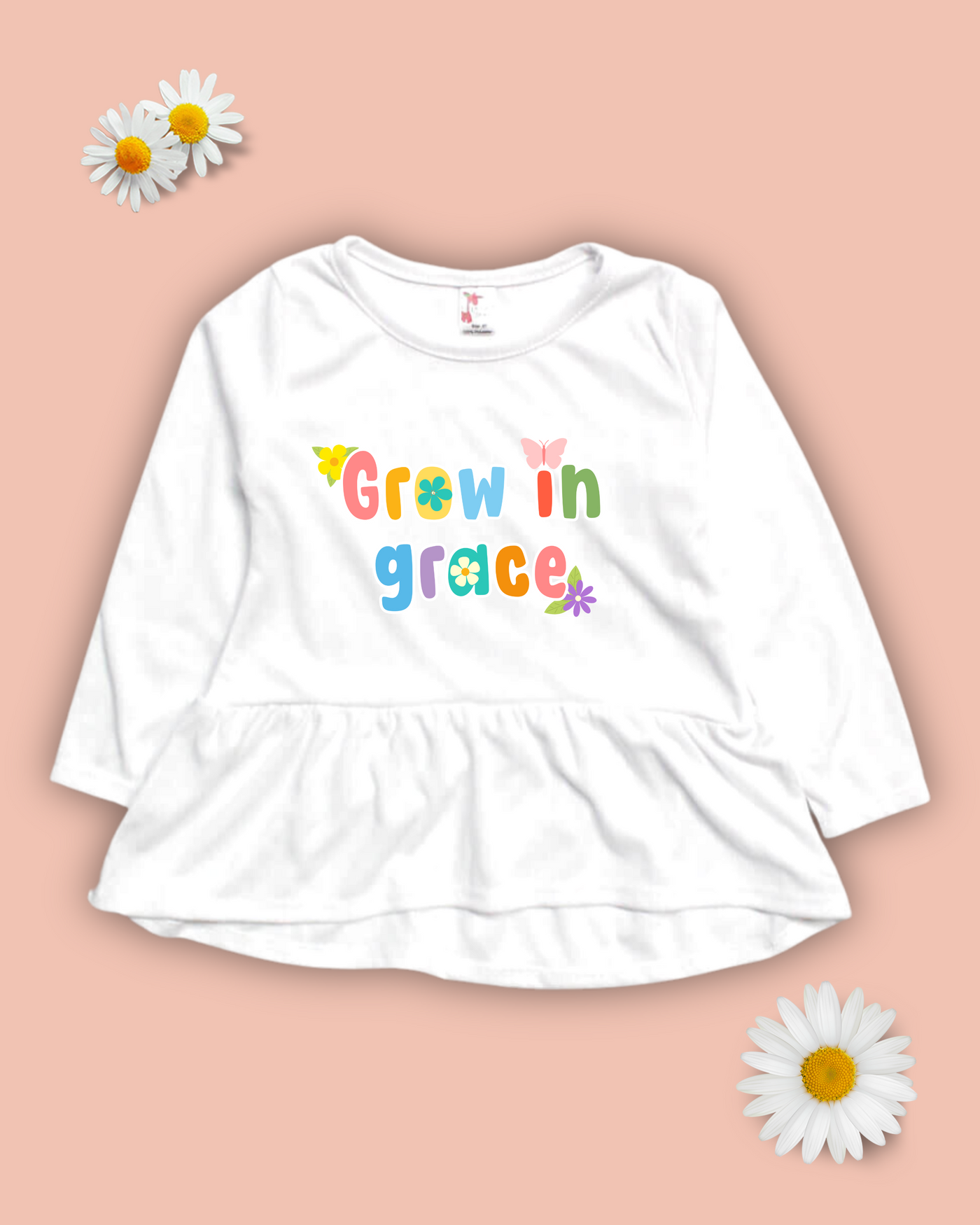 Grow in Grace Long Sleeve Peplum Top