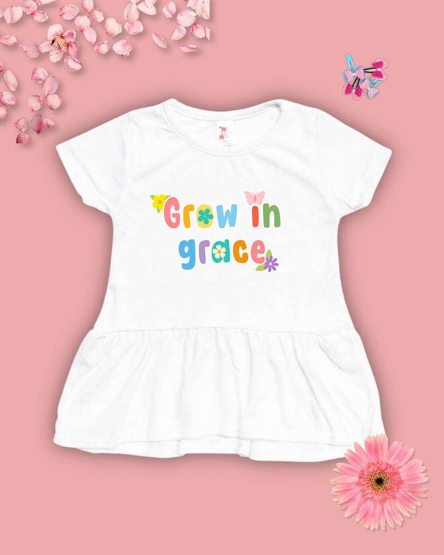 Grow in Grace Short Sleeve Peplum Top