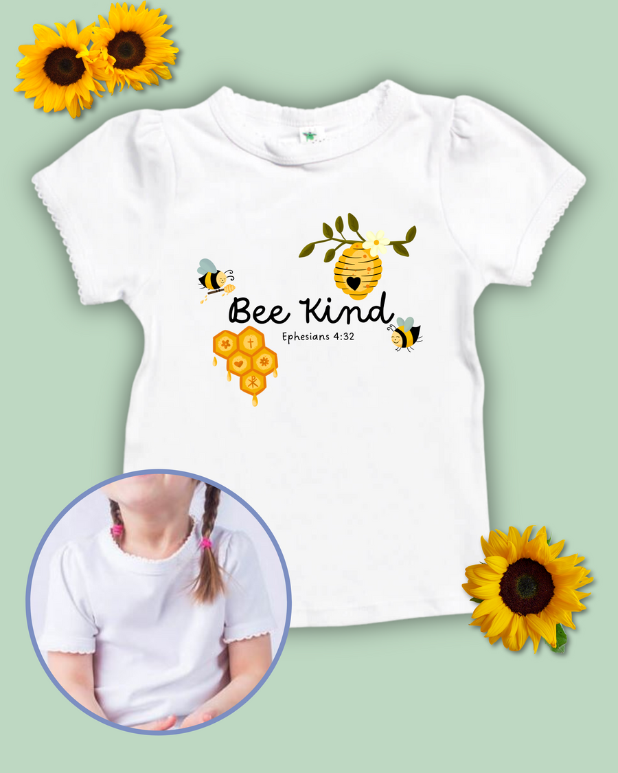 Bee Kind Short Sleeve Scallop Trim Tee