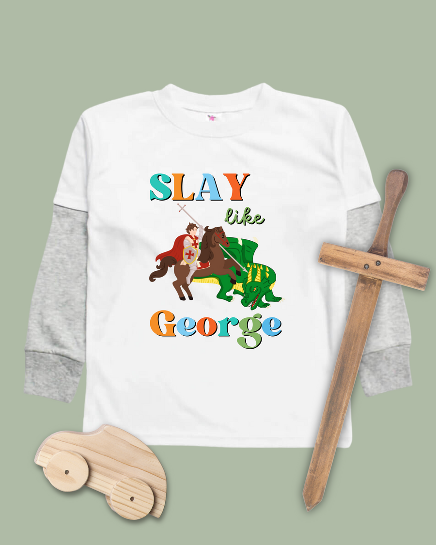 Slay Like George Long Sleeve Twofer Tee