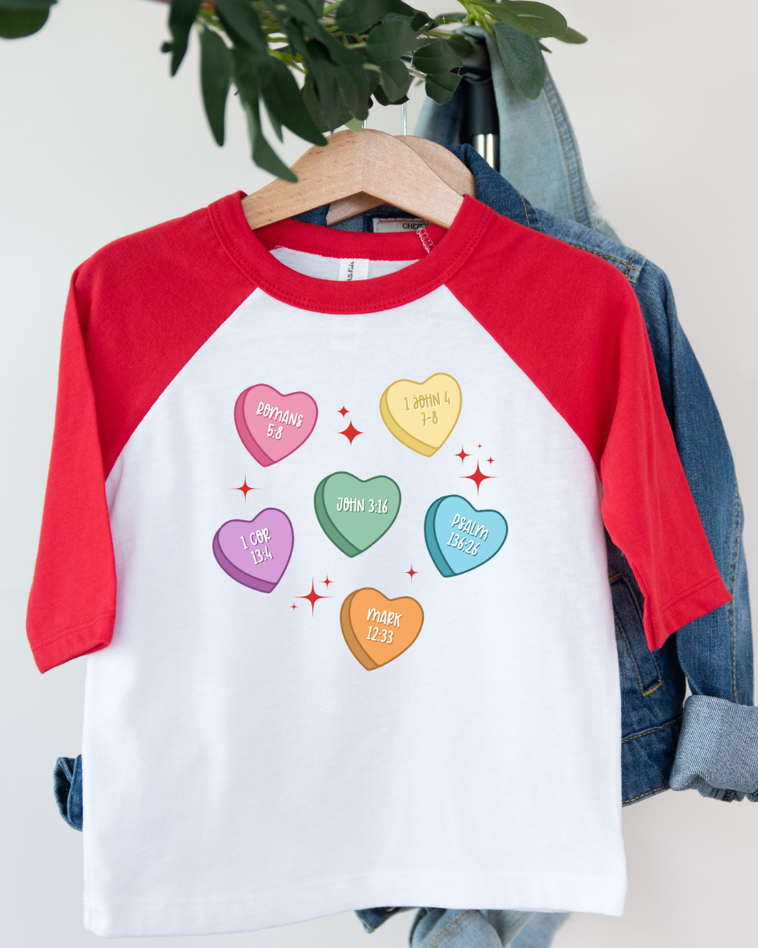 Valentine Love Hearts Raglan Tee