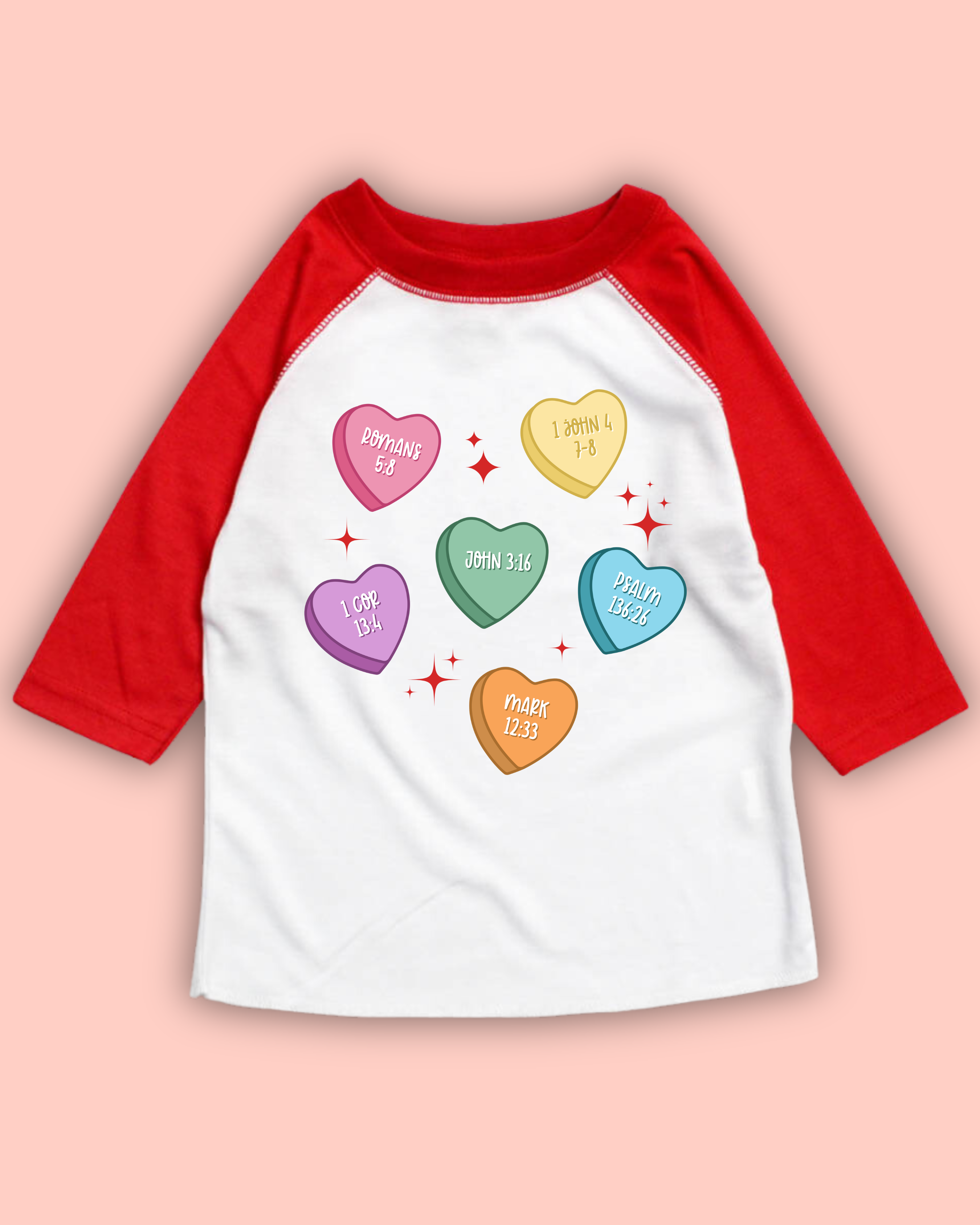 Valentine Love Hearts Raglan Tee