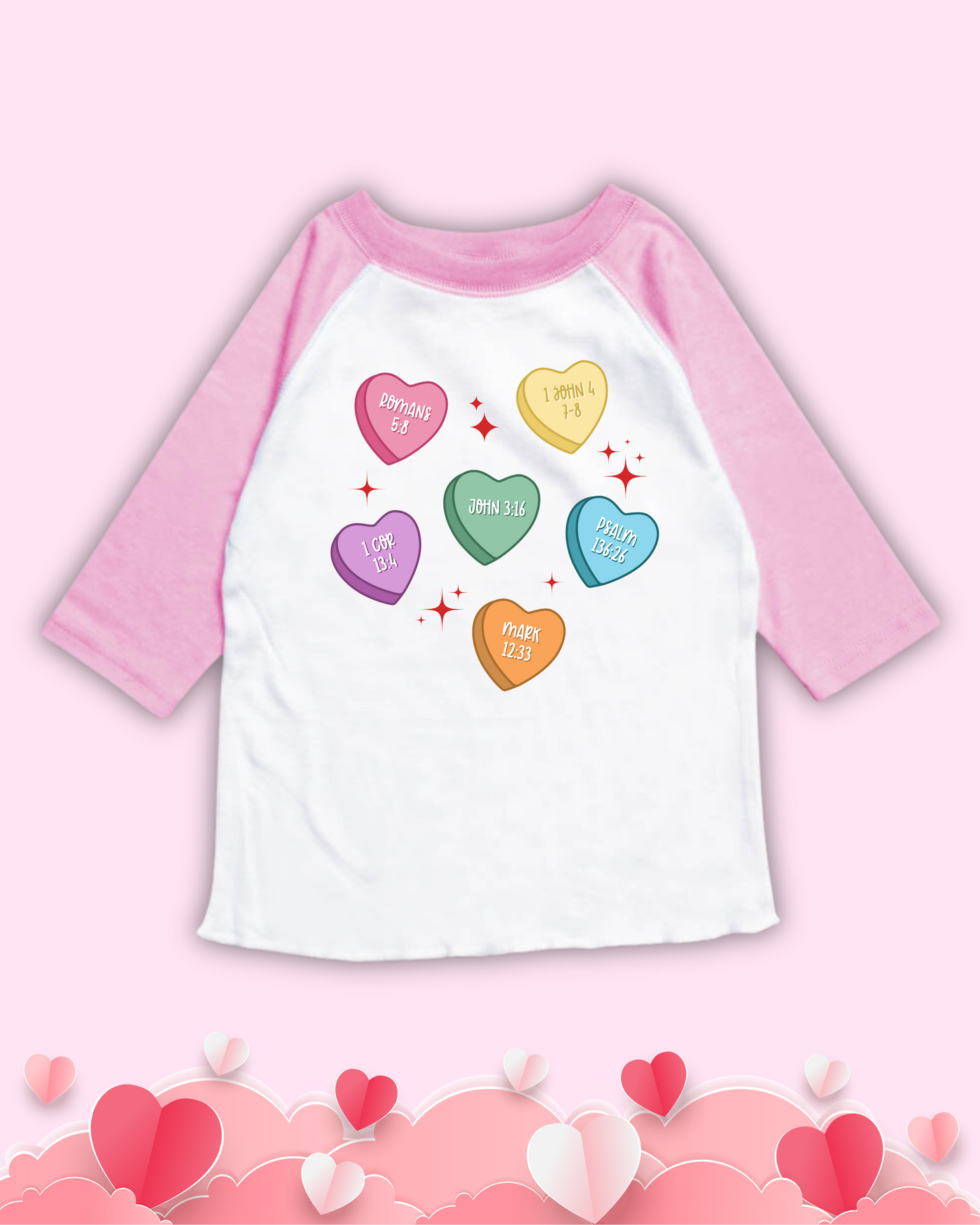 Valentine Love Hearts Raglan Tee