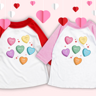 Valentine Love Hearts Raglan Tee