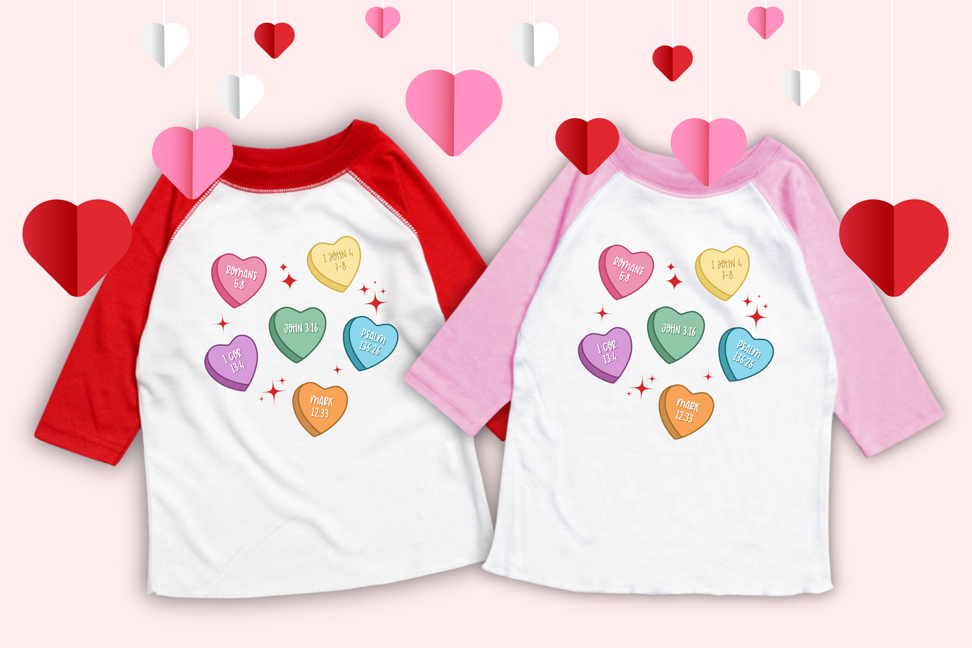 Valentine Love Hearts Raglan Tee