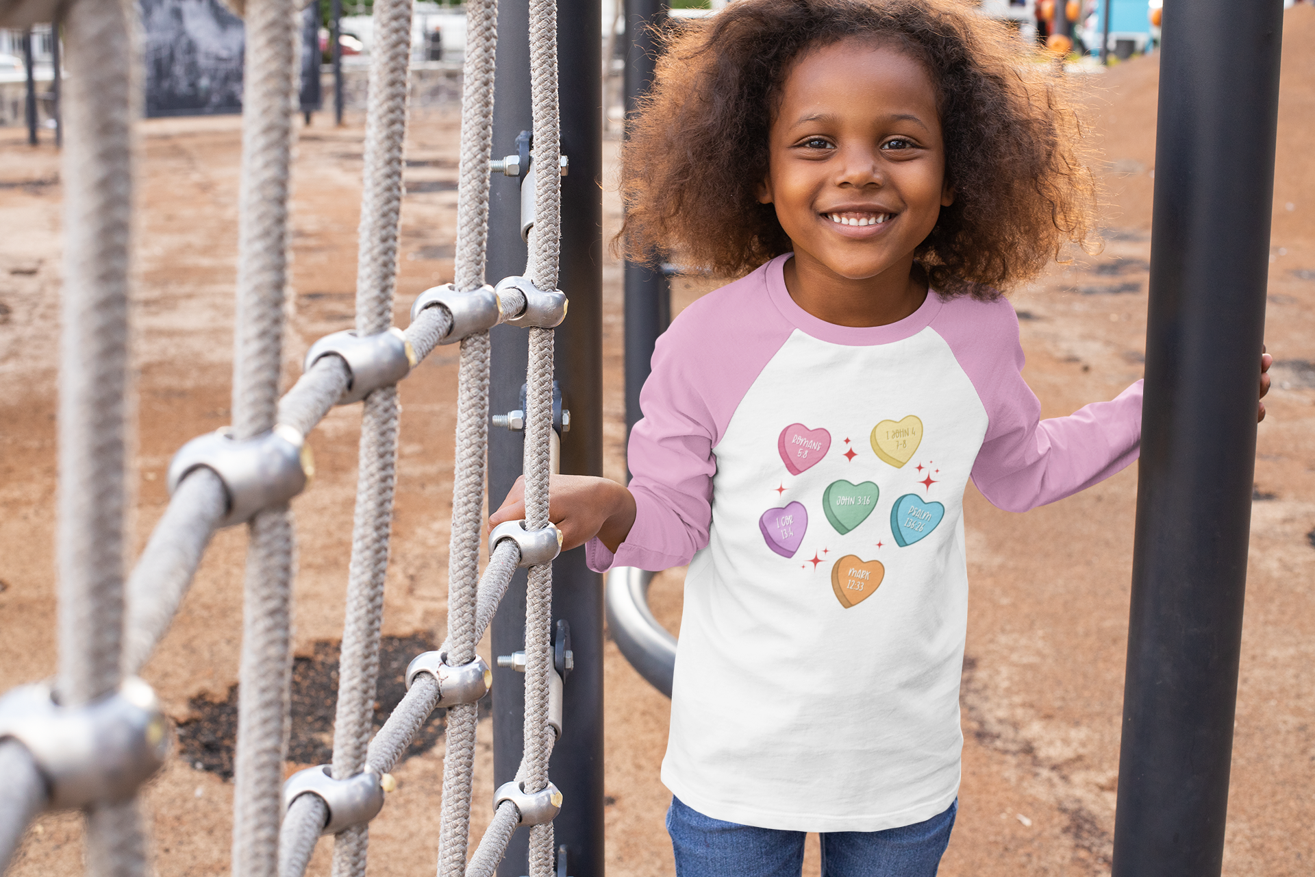 Valentine Love Hearts Raglan Tee