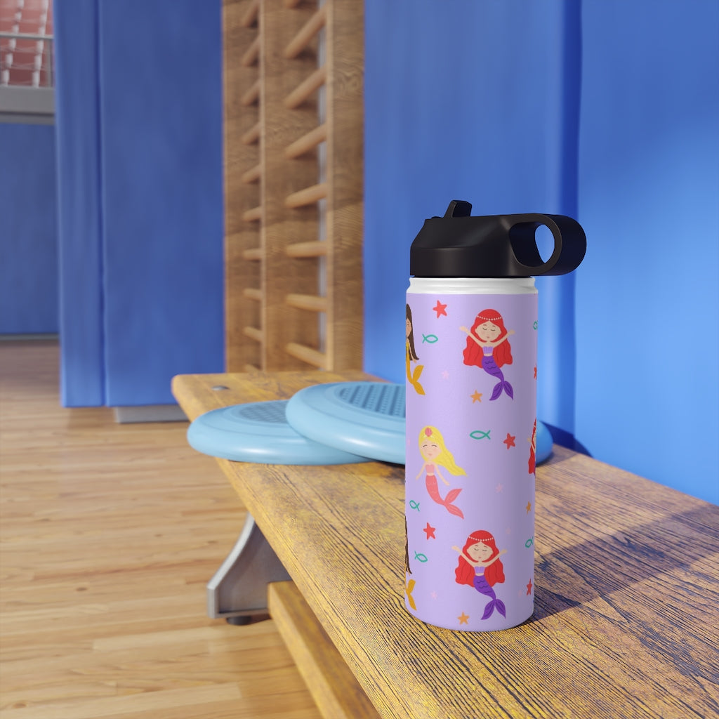 Mermaid Stainless Steel Water Bottle, Standard Lid