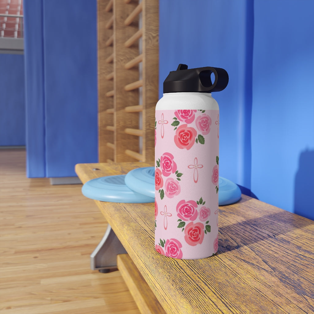 Rosie’s Garden Stainless Steel Water Bottle, Standard Lid