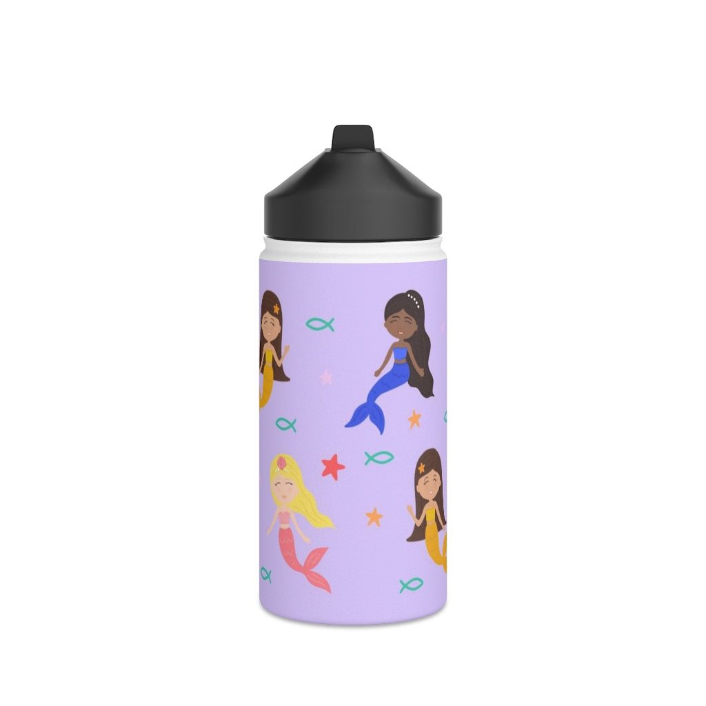 Mermaid Stainless Steel Water Bottle, Standard Lid