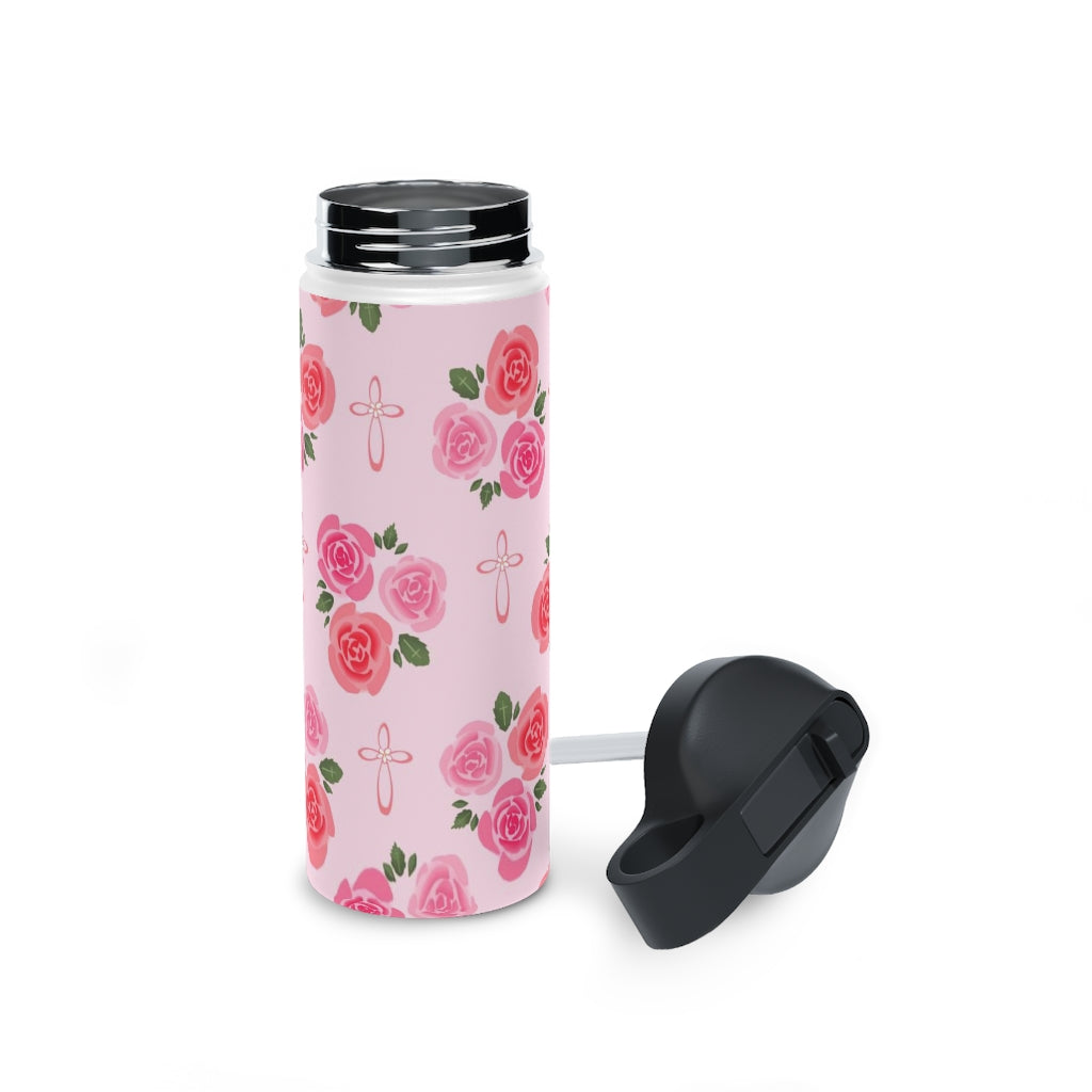 Rosie’s Garden Stainless Steel Water Bottle, Standard Lid