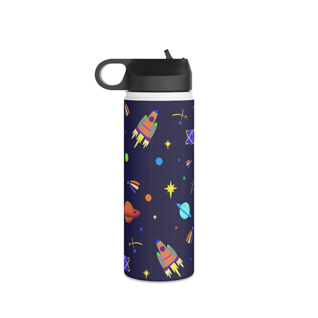 Shooting Stars (Blue) Stainless Steel Water Bottle, Standard Lid