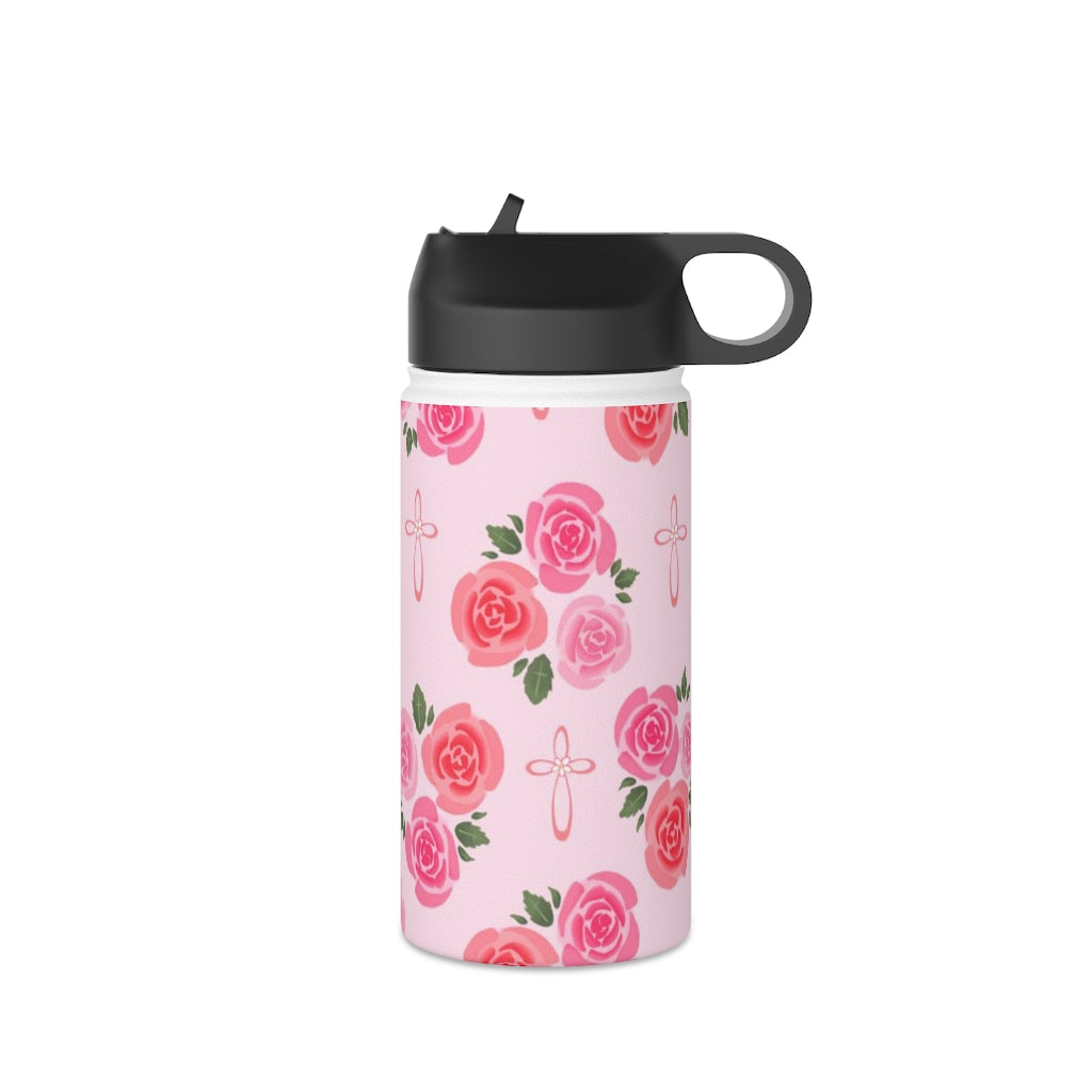 Rosie’s Garden Stainless Steel Water Bottle, Standard Lid