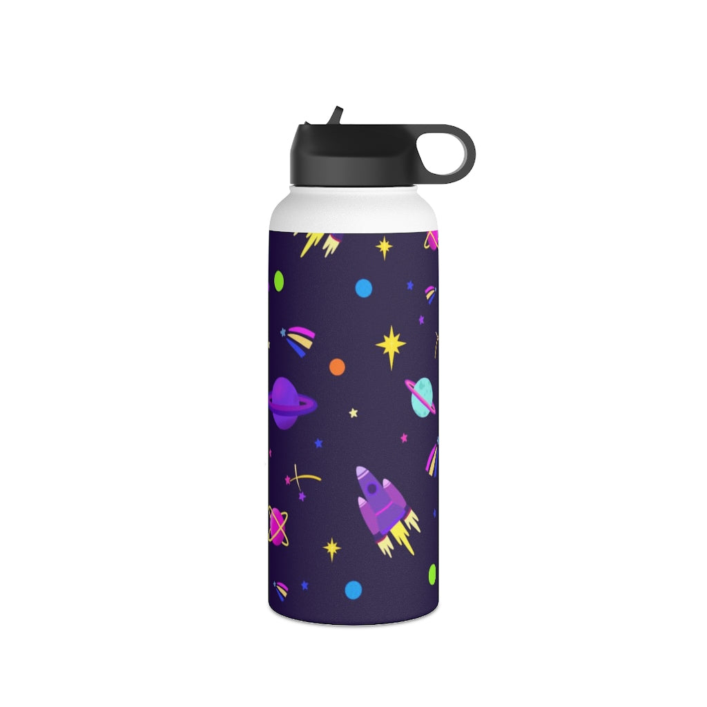 Shooting Stars (Purple) Stainless Steel Water Bottle, Standard Lid