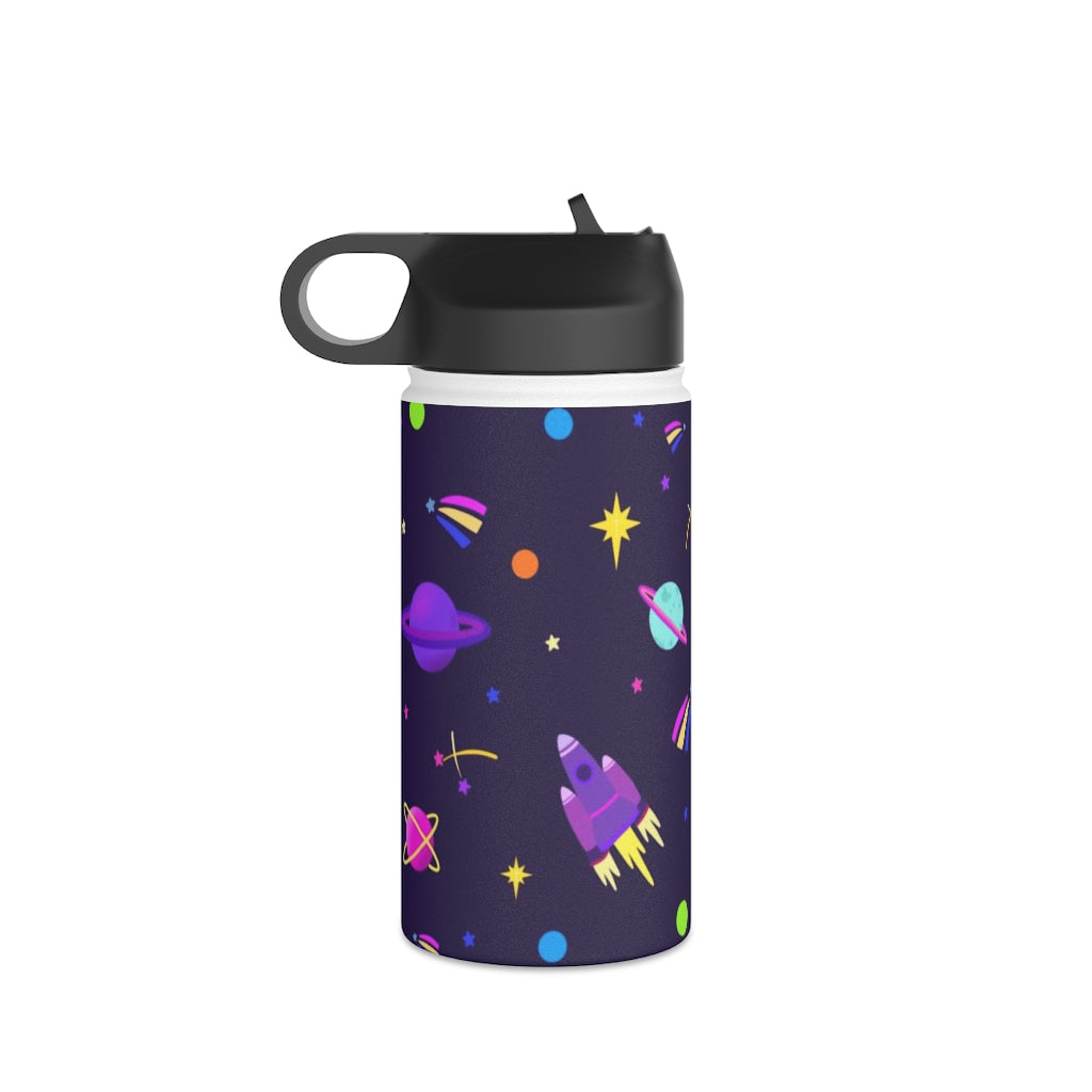 Shooting Stars (Purple) Stainless Steel Water Bottle, Standard Lid