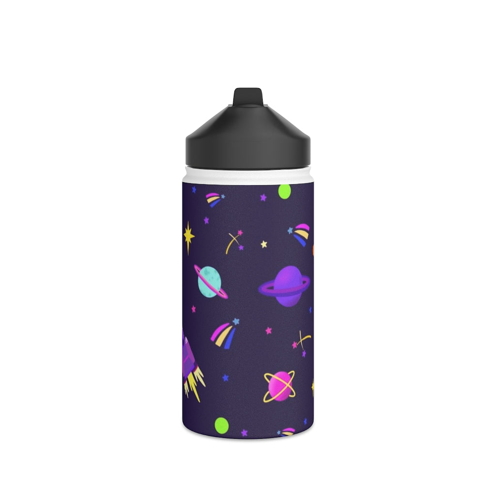 Shooting Stars (Purple) Stainless Steel Water Bottle, Standard Lid