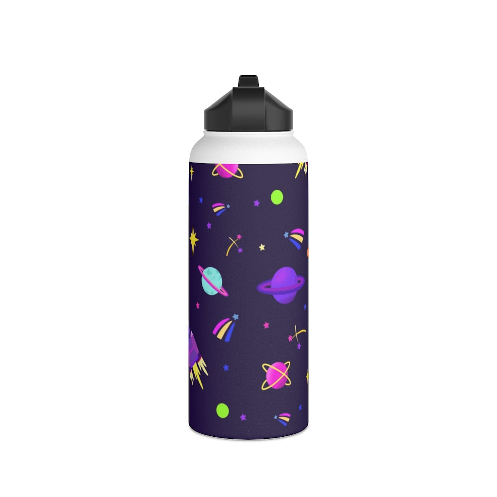 Shooting Stars (Purple) Stainless Steel Water Bottle, Standard Lid