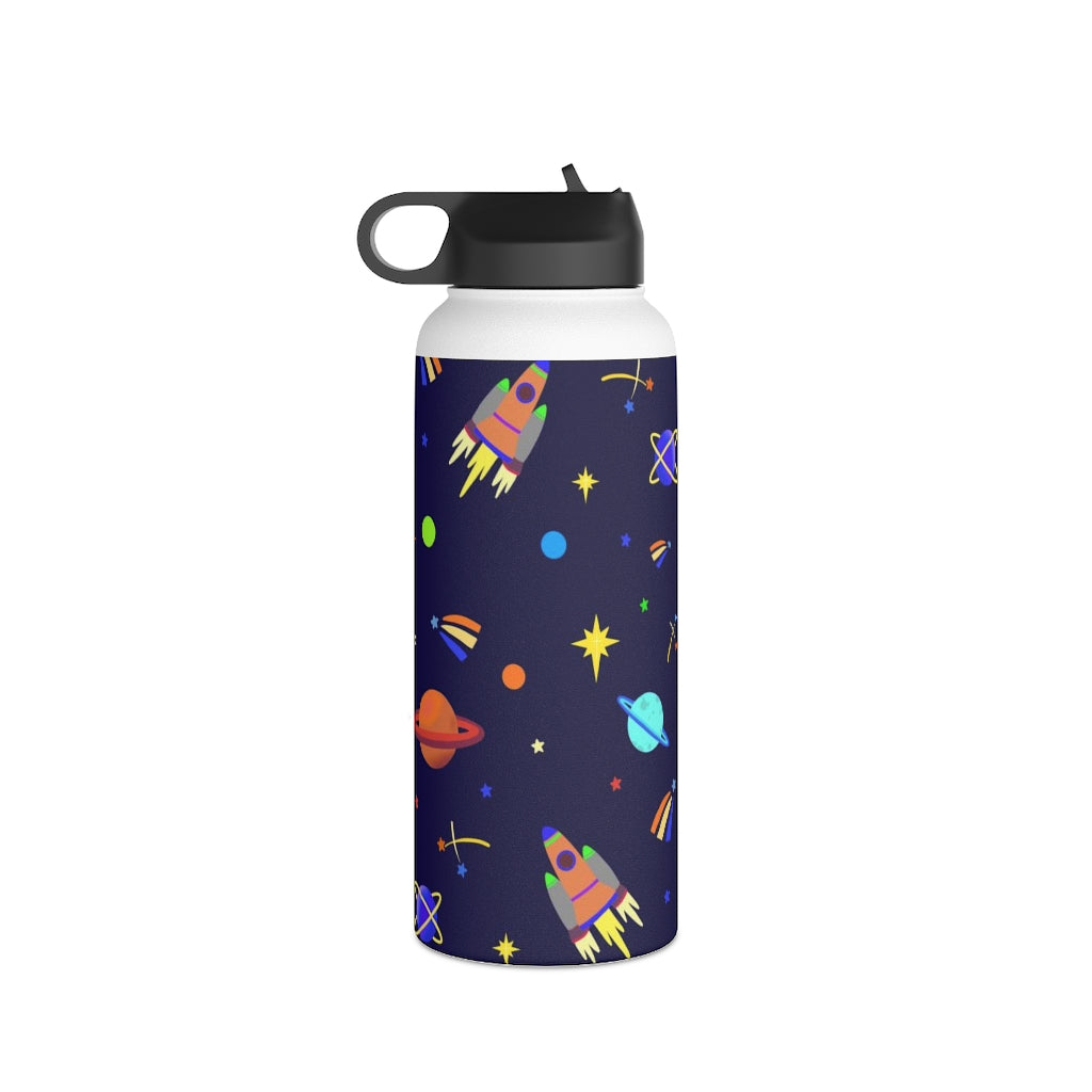 Shooting Stars (Blue) Stainless Steel Water Bottle, Standard Lid