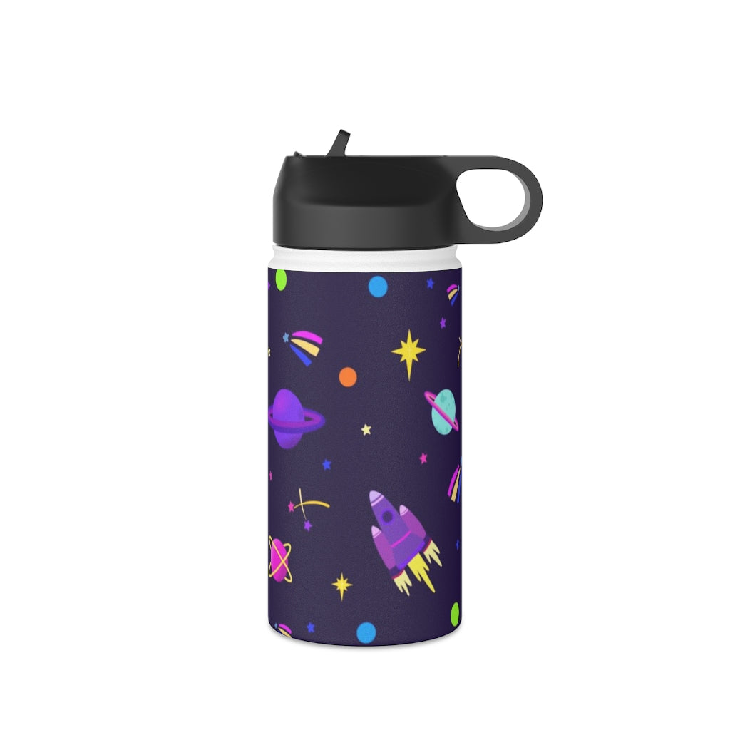 Shooting Stars (Purple) Stainless Steel Water Bottle, Standard Lid