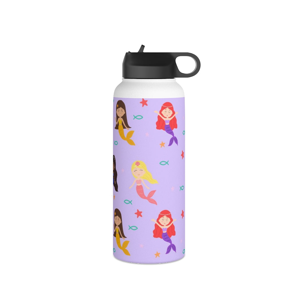 Mermaid Stainless Steel Water Bottle, Standard Lid