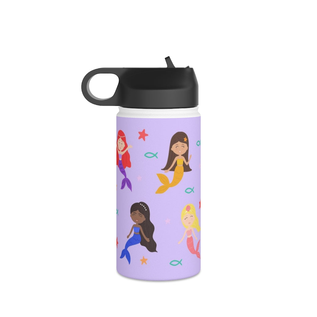 Mermaid Stainless Steel Water Bottle, Standard Lid