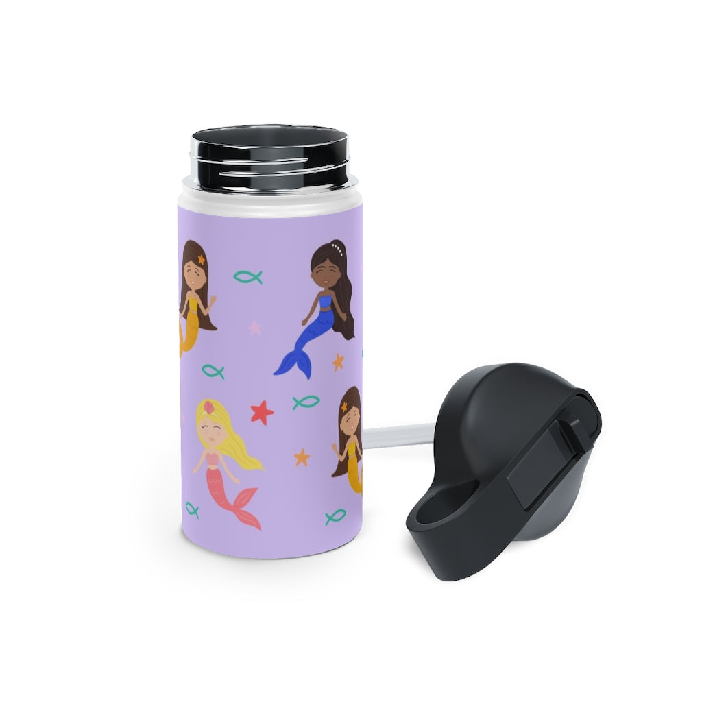 Mermaid Stainless Steel Water Bottle, Standard Lid