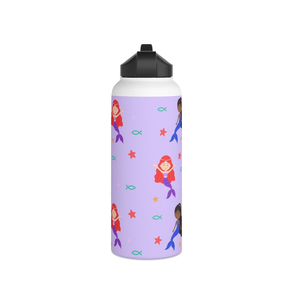 Mermaid Stainless Steel Water Bottle, Standard Lid