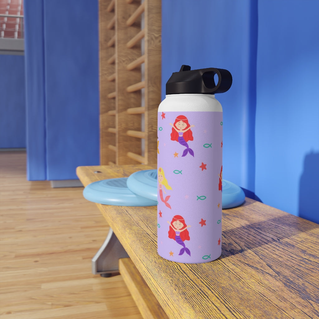 Mermaid Stainless Steel Water Bottle, Standard Lid