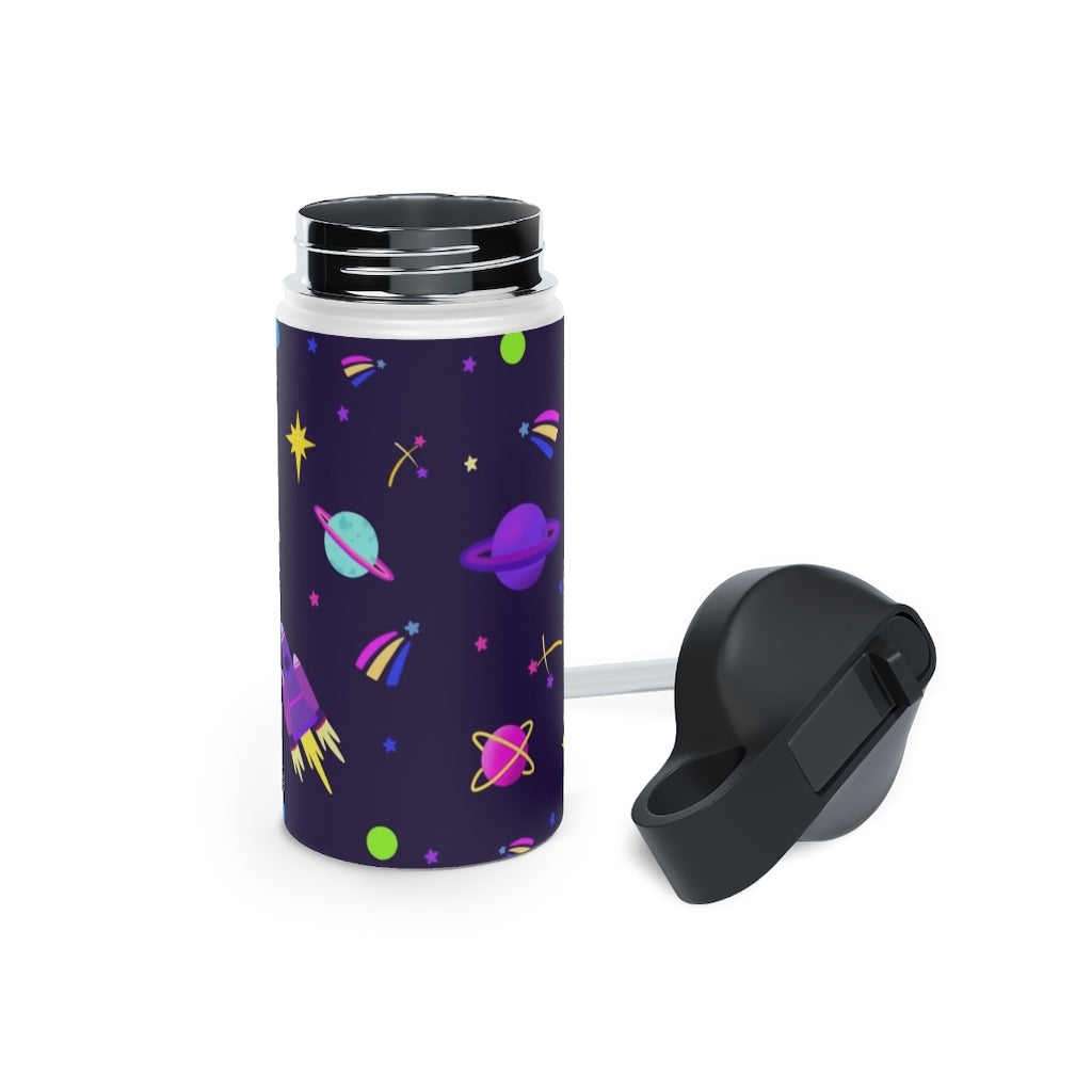 Shooting Stars (Purple) Stainless Steel Water Bottle, Standard Lid