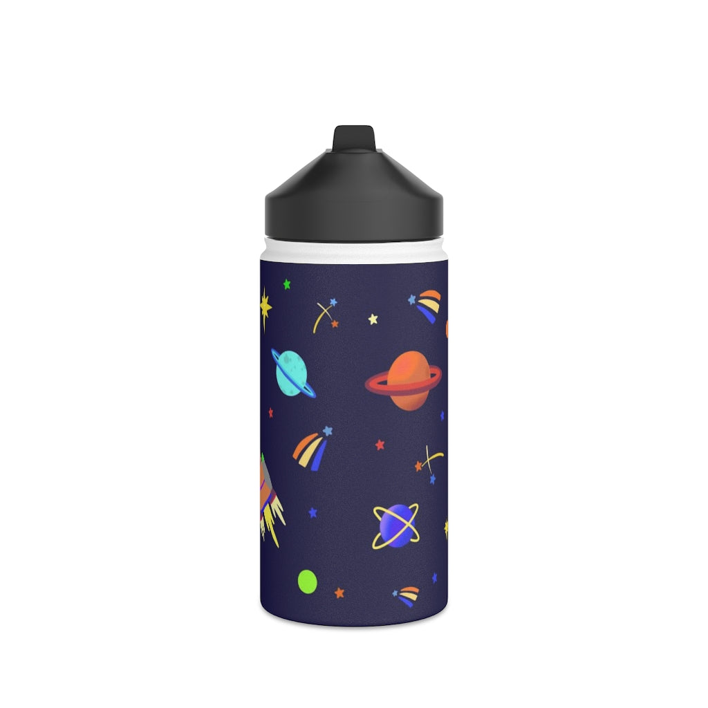 Shooting Stars (Blue) Stainless Steel Water Bottle, Standard Lid