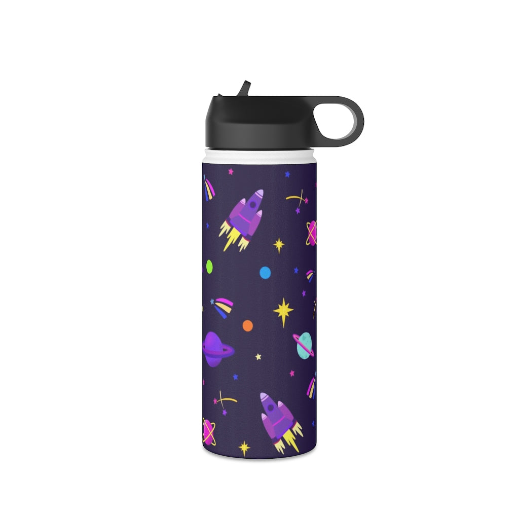 Shooting Stars (Purple) Stainless Steel Water Bottle, Standard Lid