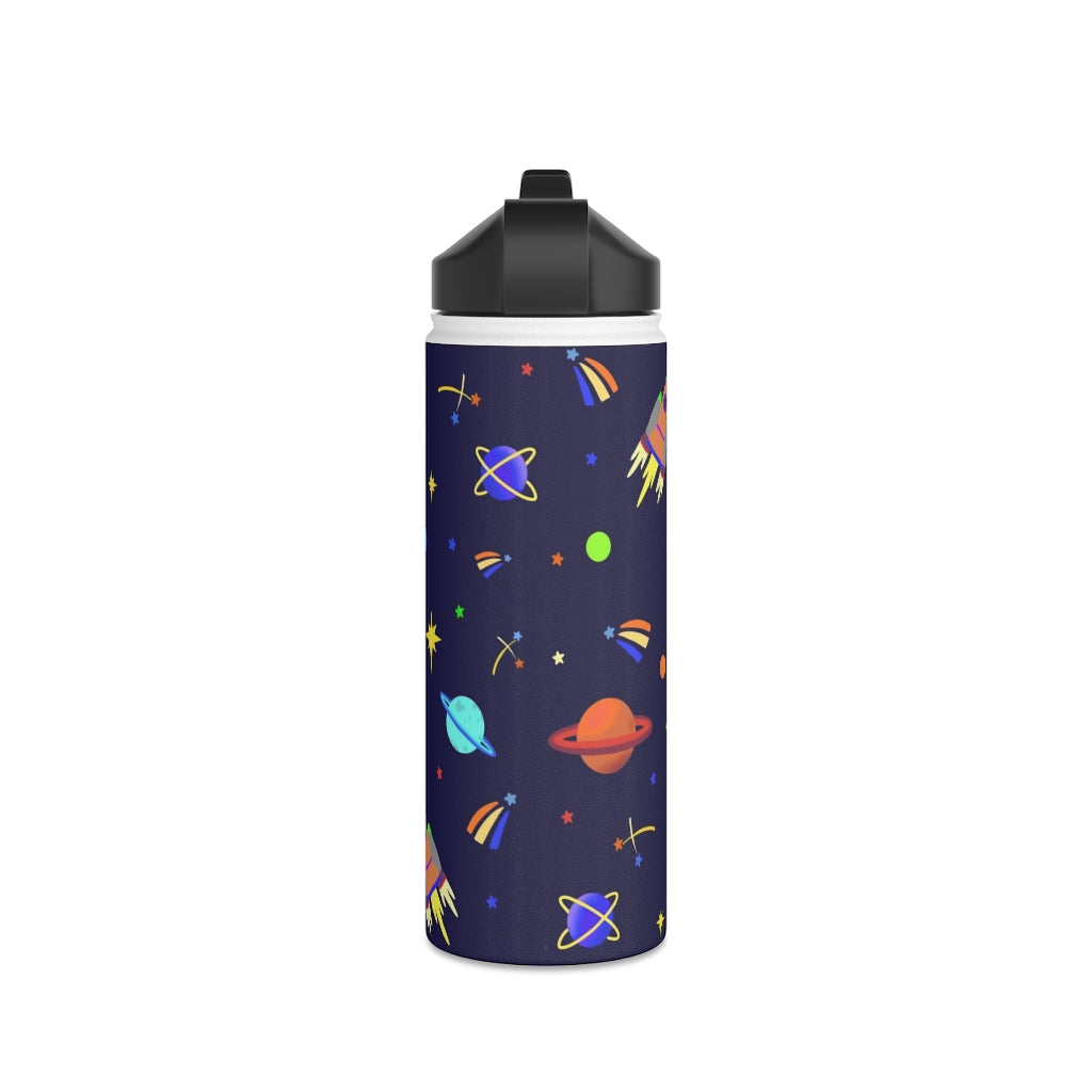 Shooting Stars (Blue) Stainless Steel Water Bottle, Standard Lid