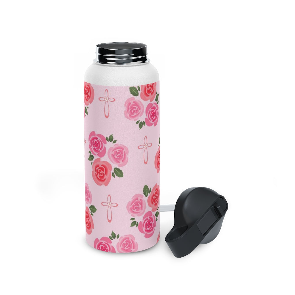 Rosie’s Garden Stainless Steel Water Bottle, Standard Lid