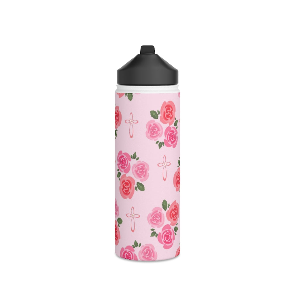 Rosie’s Garden Stainless Steel Water Bottle, Standard Lid