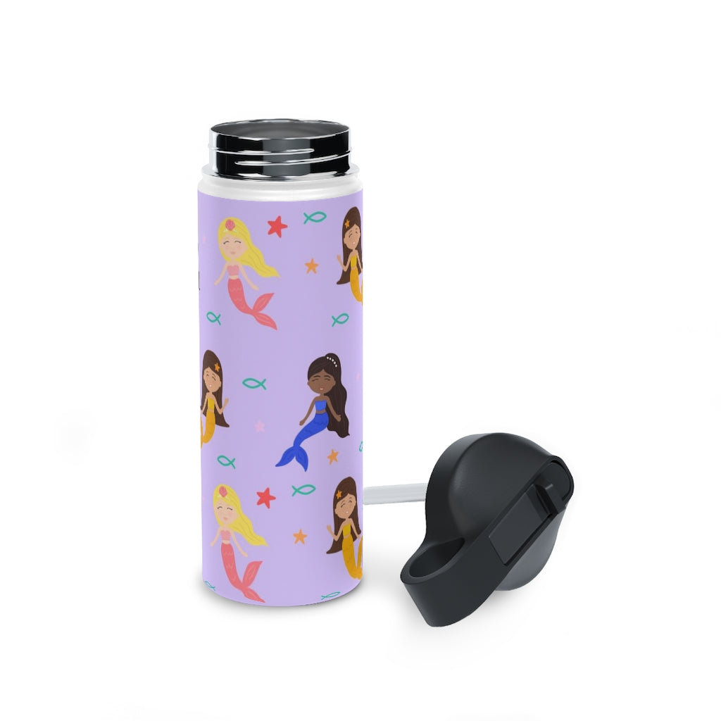 Mermaid Stainless Steel Water Bottle, Standard Lid