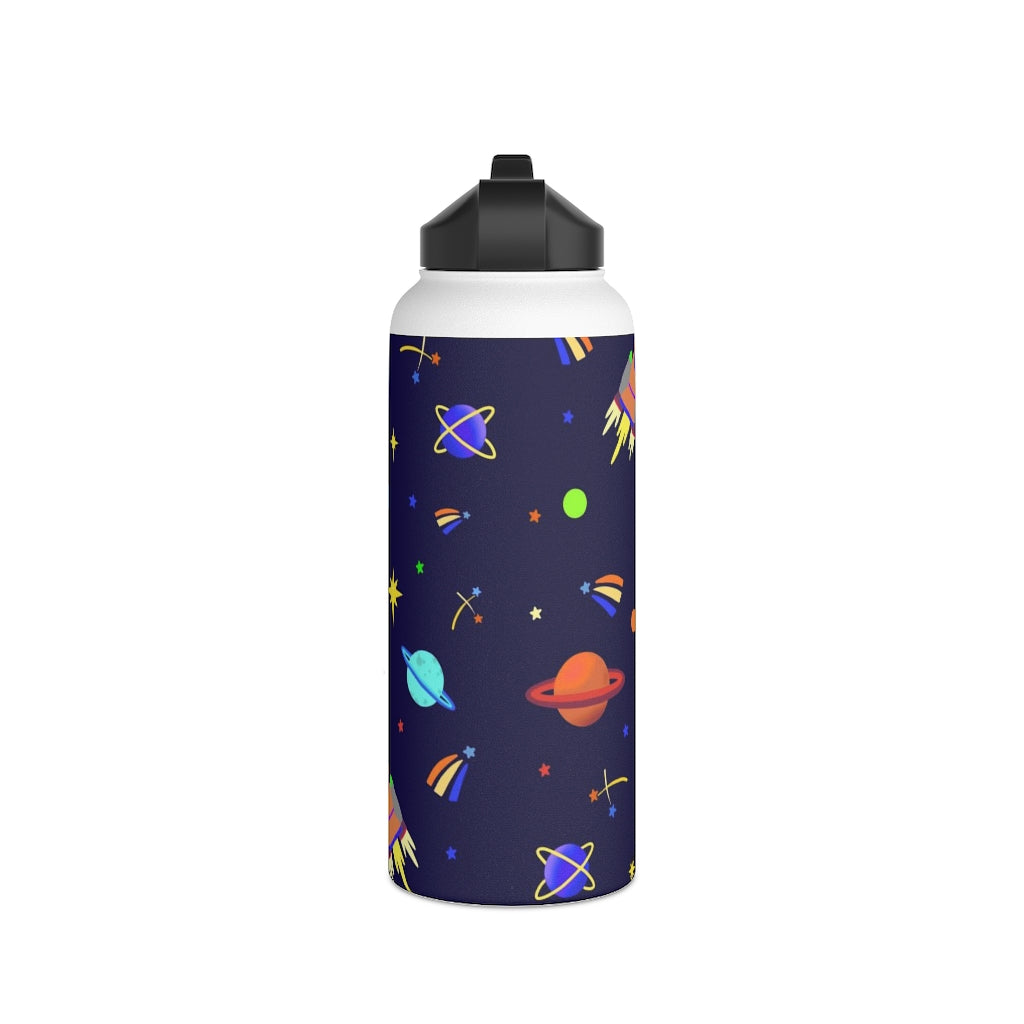 Shooting Stars (Blue) Stainless Steel Water Bottle, Standard Lid