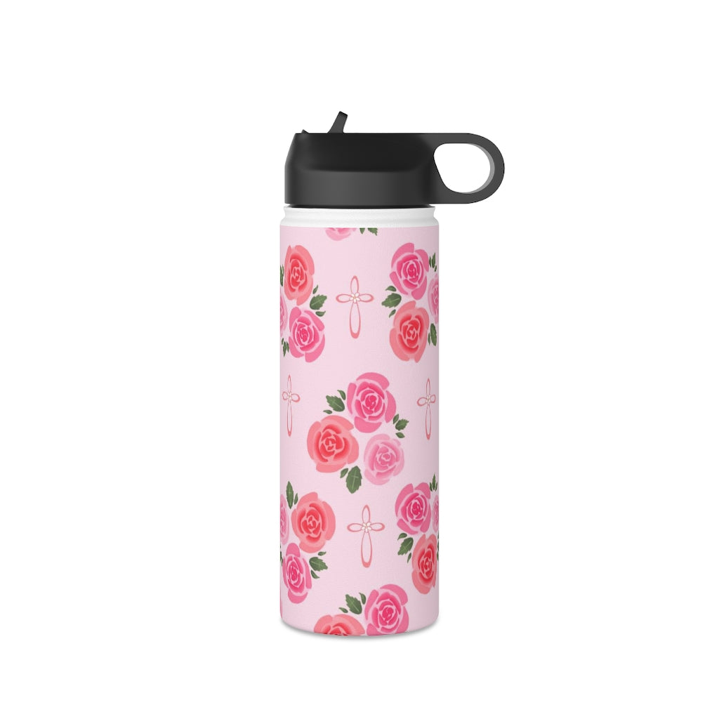 Rosie’s Garden Stainless Steel Water Bottle, Standard Lid