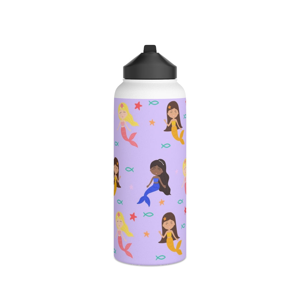 Mermaid Stainless Steel Water Bottle, Standard Lid