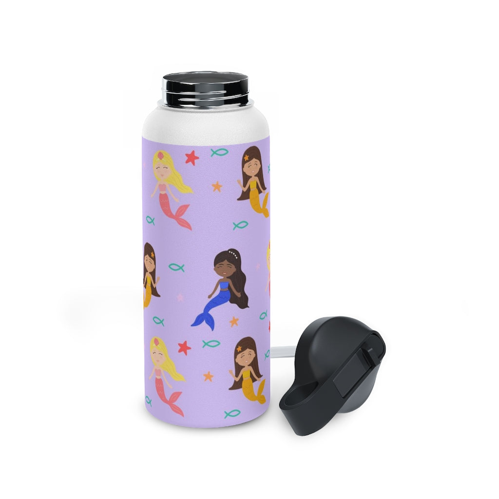 Mermaid Stainless Steel Water Bottle, Standard Lid