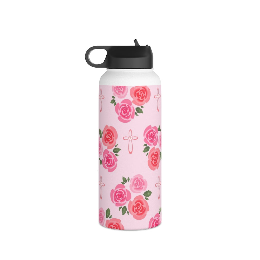 Rosie’s Garden Stainless Steel Water Bottle, Standard Lid