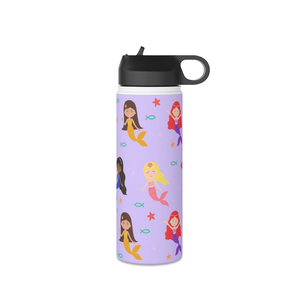 Mermaid Stainless Steel Water Bottle, Standard Lid