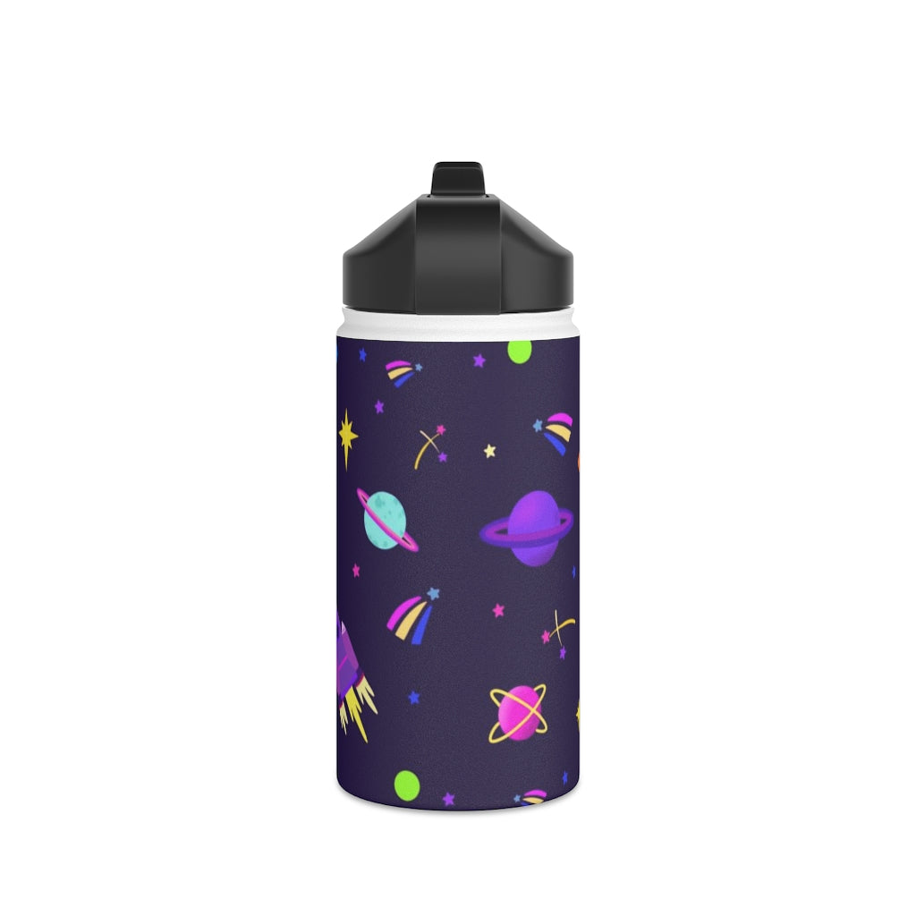 Shooting Stars (Purple) Stainless Steel Water Bottle, Standard Lid