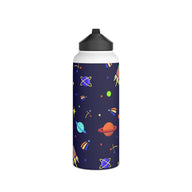 Shooting Stars (Blue) Stainless Steel Water Bottle, Standard Lid