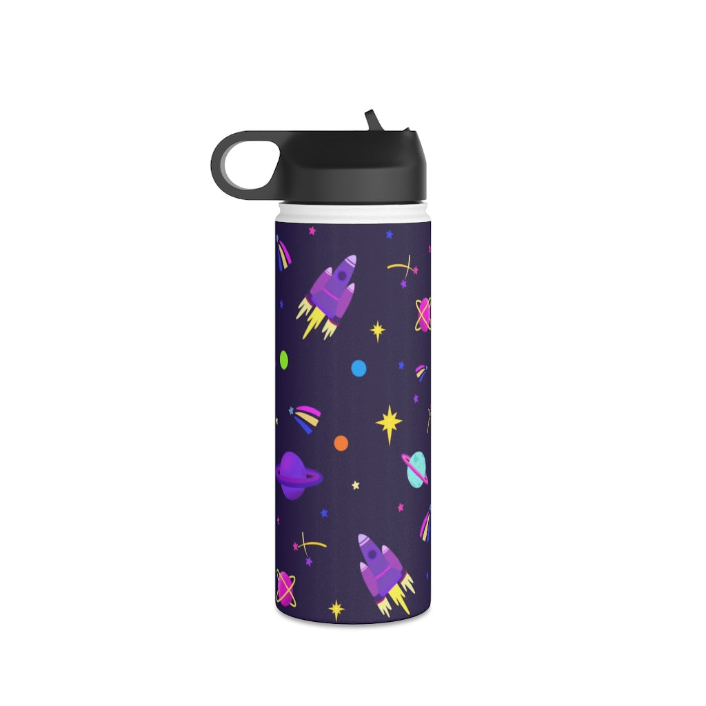 Shooting Stars (Purple) Stainless Steel Water Bottle, Standard Lid