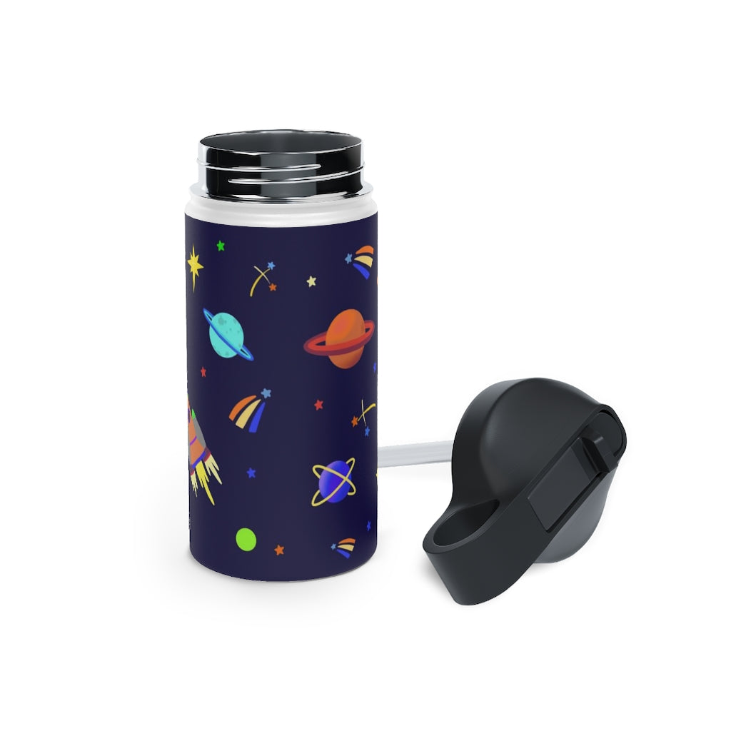 Shooting Stars (Blue) Stainless Steel Water Bottle, Standard Lid