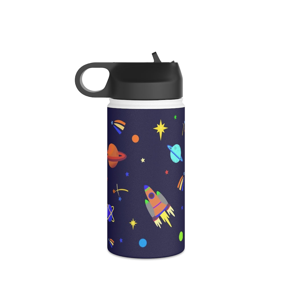 Shooting Stars (Blue) Stainless Steel Water Bottle, Standard Lid