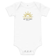 Be the Light - Embroidered Baby short sleeve Onesie - Christian Kids Apparel, Catholic Apparel, Matching Family Apparel, Christian Baby