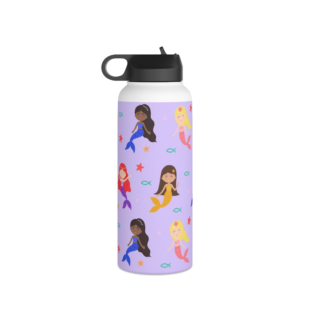 Mermaid Stainless Steel Water Bottle, Standard Lid