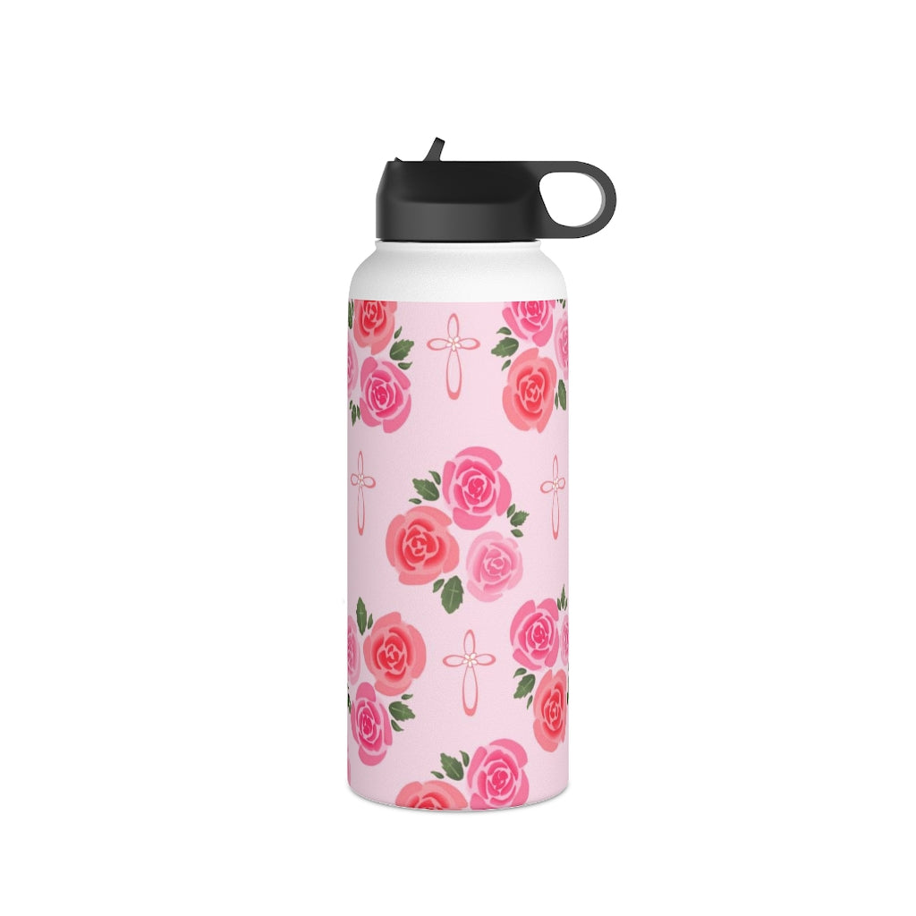 Rosie’s Garden Stainless Steel Water Bottle, Standard Lid