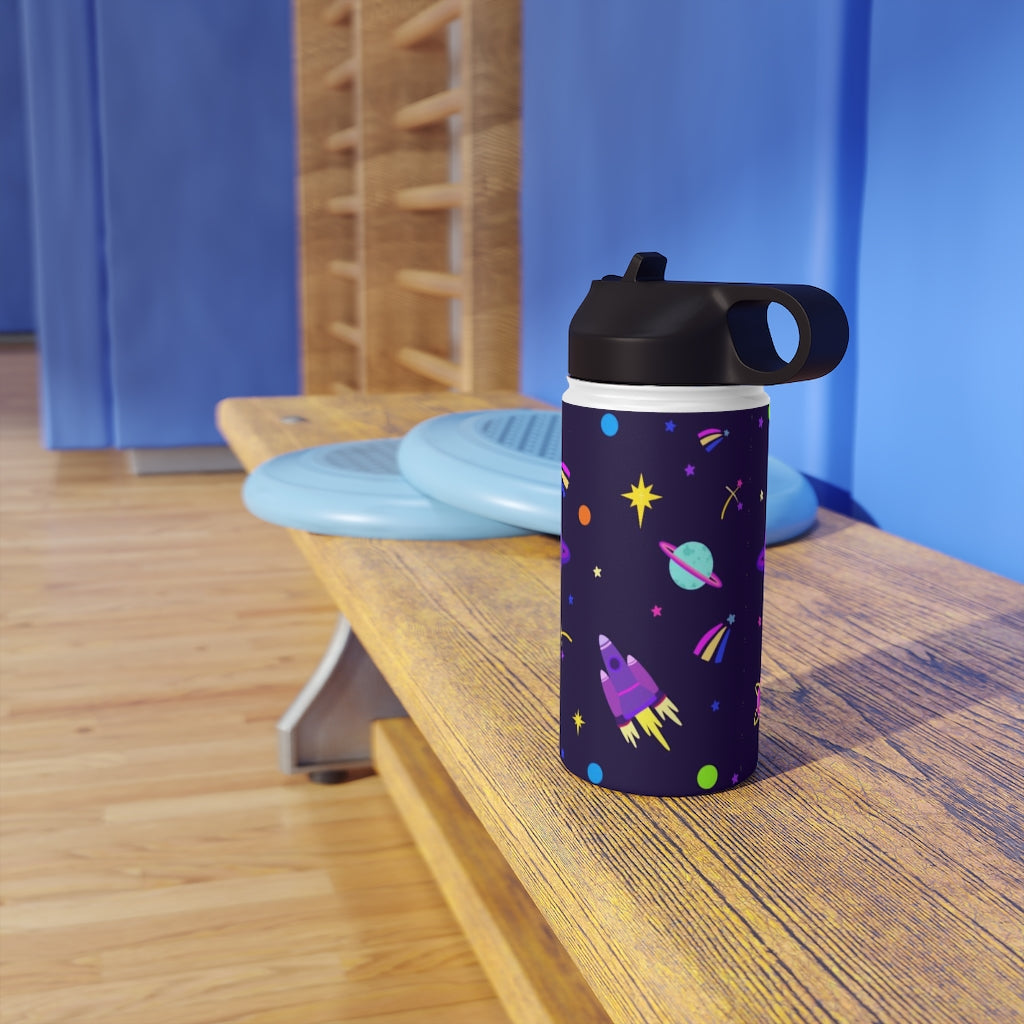 Shooting Stars (Purple) Stainless Steel Water Bottle, Standard Lid