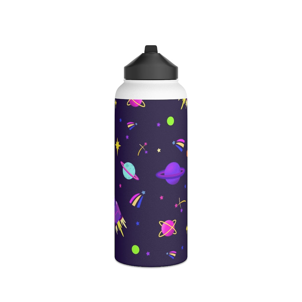 Shooting Stars (Purple) Stainless Steel Water Bottle, Standard Lid